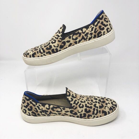 ROTHY’S | Camo Cat Leopard Animal Print Slip On Sneakers Women’s Size 8 - Picture 2 of 12